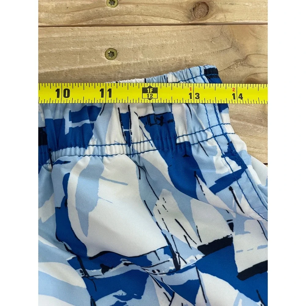 Nautica Men's Sailboat Print Swim‎ Trunks Drawstring Shorts Size S